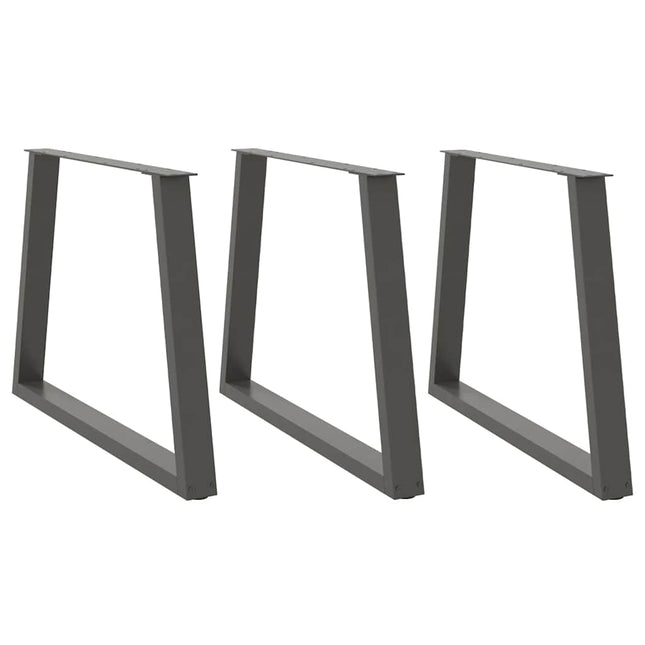 spisebordsben V-formet 3 stk. antracit 100x(72-73,3) cm stål