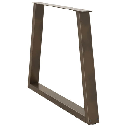 spisebordben V-formet 3 stk. naturstål 100x(72-73,3) cm stål