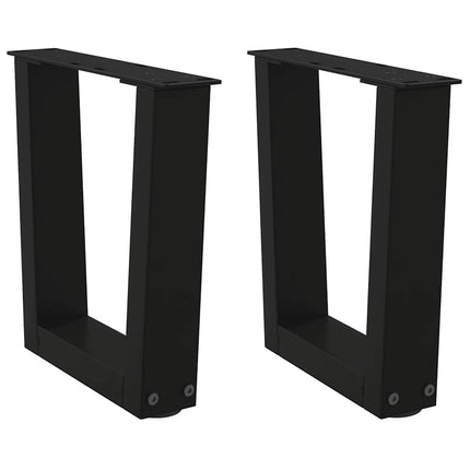 sofabordsben V-formet 2 stk. sort 30x(30-31,3) cm stål