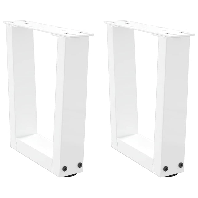 sofabordsben V-formet 2 stk. hvid 40x(30-31,3) cm stål