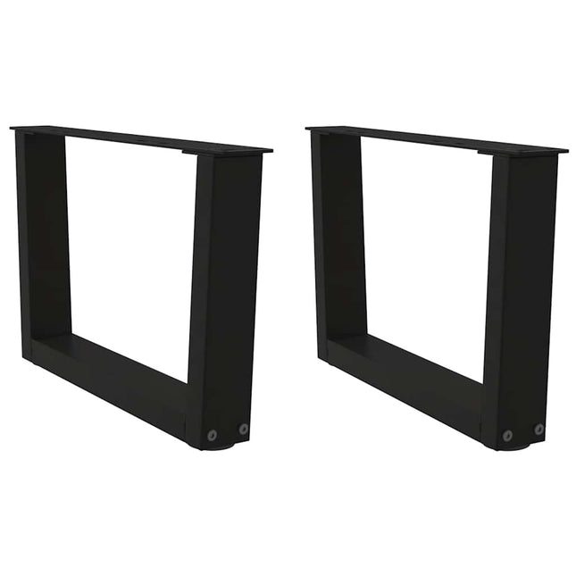 sofabordsben V-formet 2 stk. sort 50x(30-31,3) cm stål