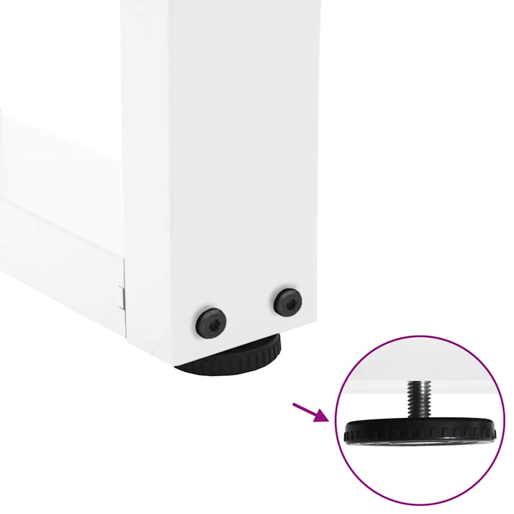 sofabordsben V-formet 2 stk. hvid 50x(30-31,3) cm stål