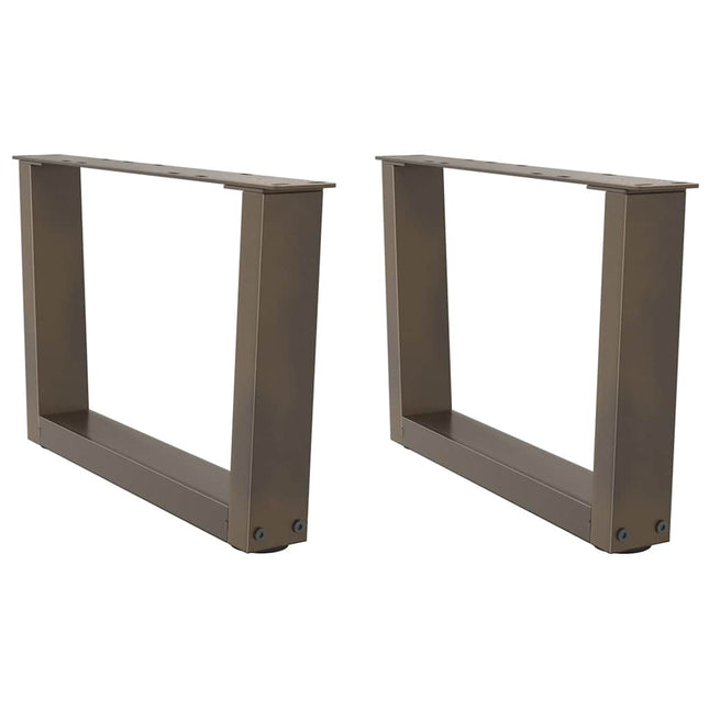 sofabordsben V-formet 2 stk. naturstål 50x(30-31,3) cm stål