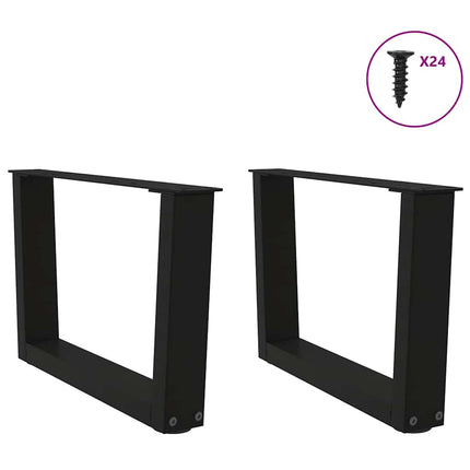 sofabordben V-formet 2 stk. sort 60 x (30-31,3) cm stål