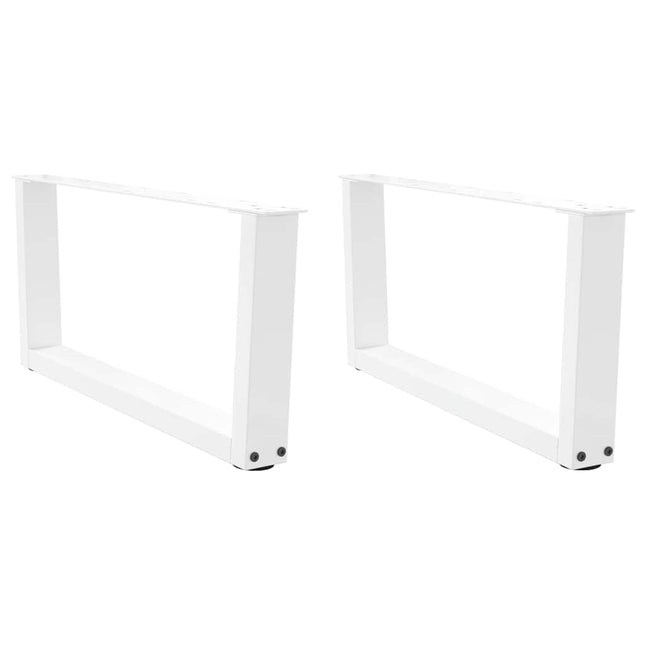 sofabordsben V-formet 2 stk. hvid 70 x (30-31,3) cm stål