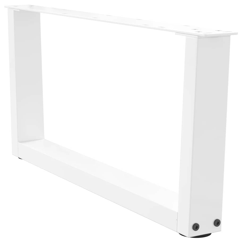 sofabordsben V-formet 2 stk. hvid 70 x (30-31,3) cm stål