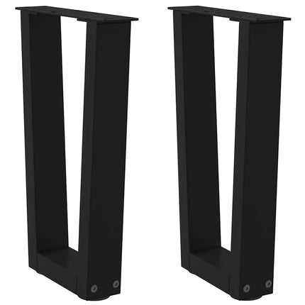 sofabordsben V-formet 2 stk. sort 28 x (42-43,3) cm stål