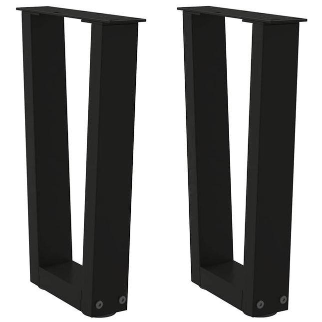 sofabordsben V-formet 2 stk. sort 28 x (42-43,3) cm stål