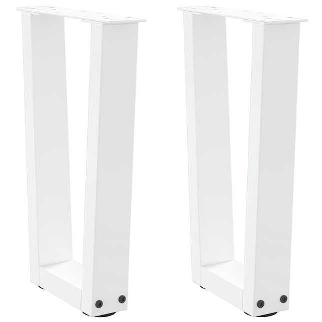 sofabordsben V-formet 2 stk. hvid 28 x (42-43,3) cm stål