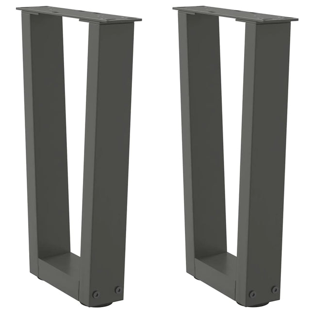 sofabordsben V-formet 2 stk. antracit 28 x (42-43,3) cm stål