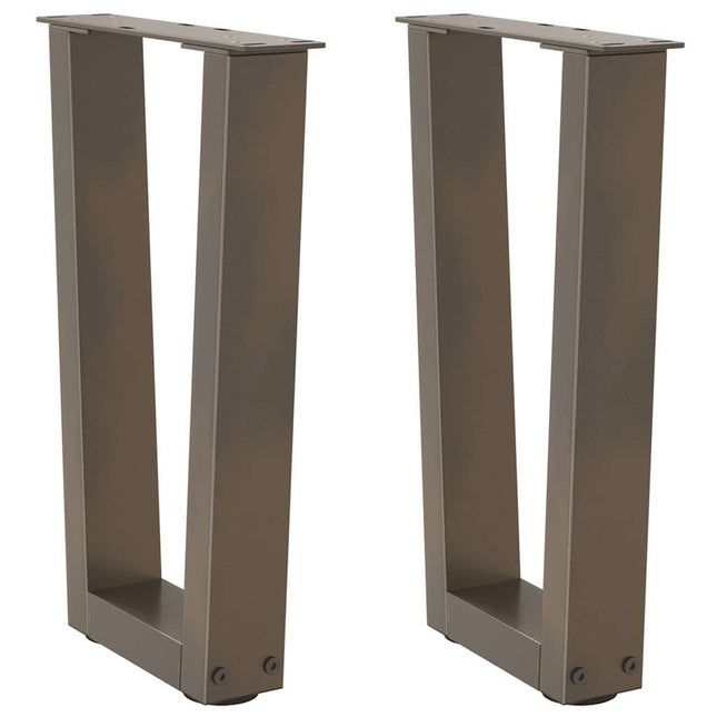 sofabordsben V-formet 2 stk. naturstål 28 x (42-43,3) cm stål