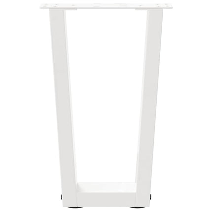 sofabordsben V-formet 2 stk. hvid 38 x (42-43,3) cm stål