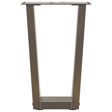 sofabordsben V-formet 2 stk. naturstål 38 x (42-43,3) cm stål
