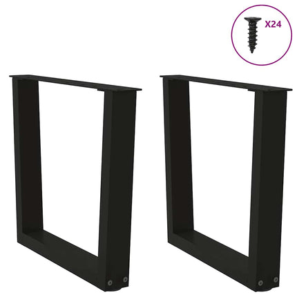 sofabordben V-formet 2 stk. sort 50x(42-43,3) cm stål