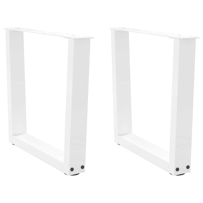 sofabordsben V-formet 2 stk. hvid 50x(42-43,3) cm stål