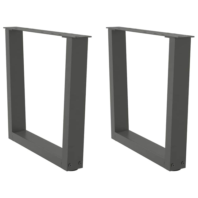 sofabordsben V-formet 2 stk. antracit 50x(42-43,3) cm stål