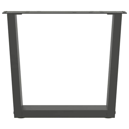 sofabordsben V-formet 2 stk. antracit 50x(42-43,3) cm stål