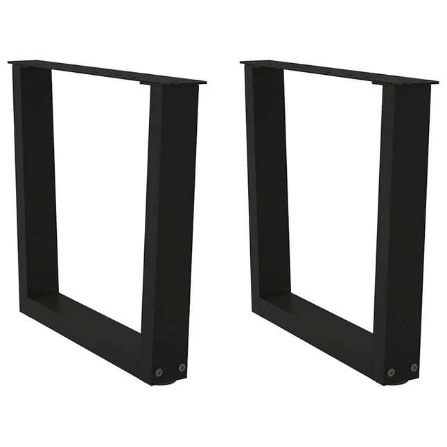 sofabordsben V-formet 2 stk. sort 60 x (42-43,3) cm stål