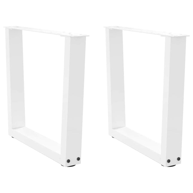 sofabordsben V-formet 2 stk. hvid 60 x (42-43,3) cm stål