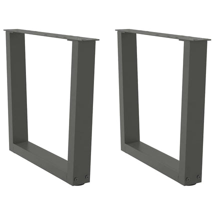 sofabordsben V-formet 2 stk. antracit 60x(42-43,3) cm stål