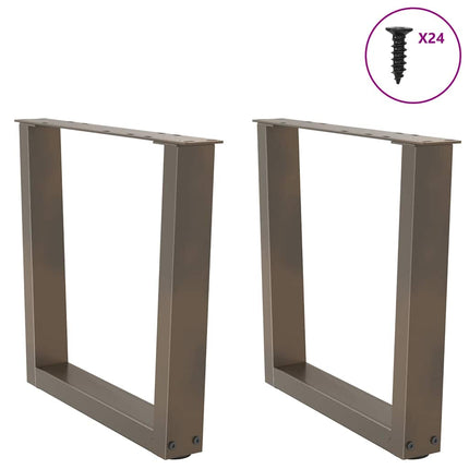 sofabordsben V-formet 2 stk. naturstål 60x(42-43,3) cm stål