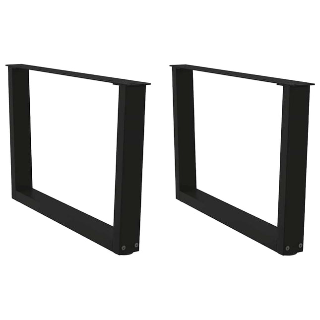 sofabordsben V-formet 2 stk. sort 70 x (42-43,3) cm stål