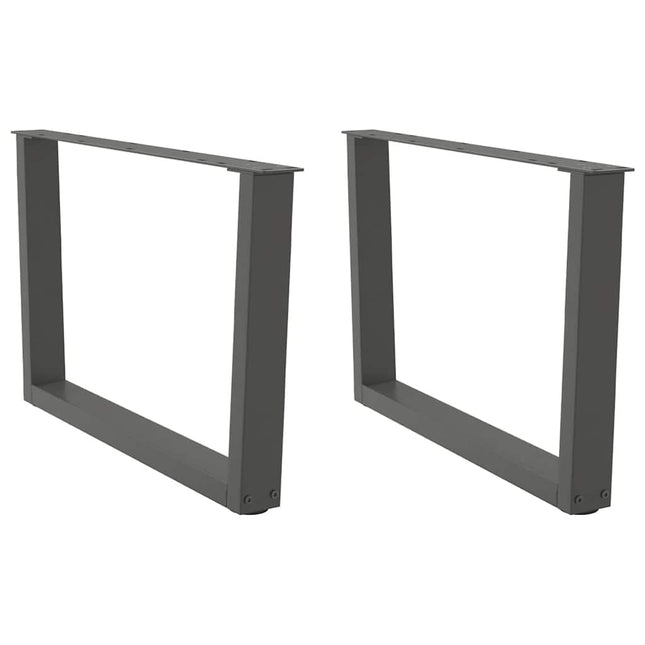 sofabordsben V-formet 2 stk. antracit 70 x (42-43,3) cm stål