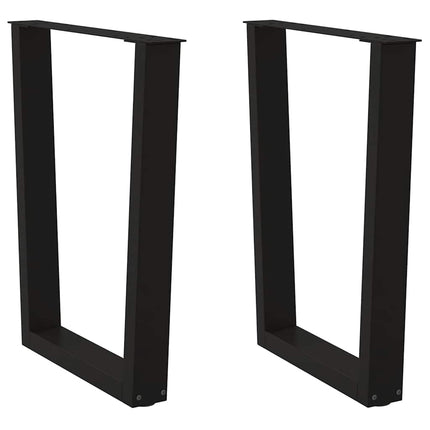 spisebordsben V-formet 2 stk. sort 60 x (72-73,3) cm stål