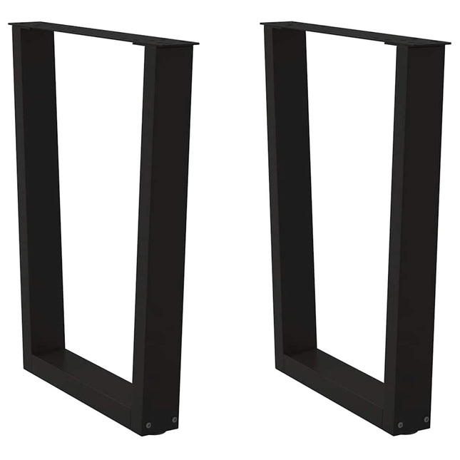 spisebordsben V-formet 2 stk. sort 60 x (72-73,3) cm stål