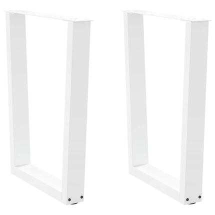 spisebordsben V-formet 2 stk. hvid 60 x (72-73,3) cm stål