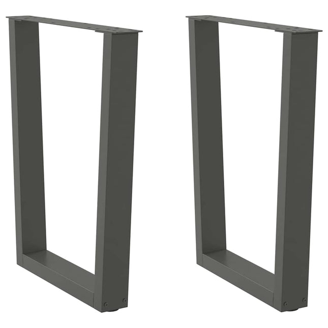 spisebordsben V-formet 2 stk. antracit 60 x (72-73,3) cm stål