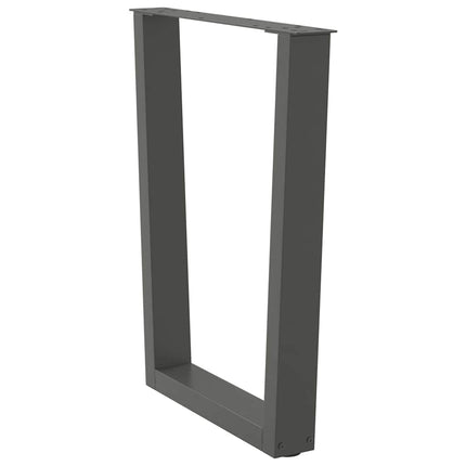 spisebordsben V-formet 2 stk. antracit 60 x (72-73,3) cm stål