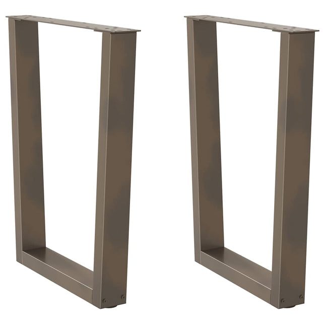 spisebordsben V-formet 2 stk. naturstål 60 x (72-73,3) cm stål
