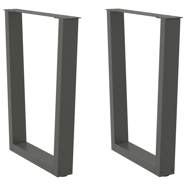 spisebordsben V-formet 2 stk. antracit 70 x (72-73,3) cm stål