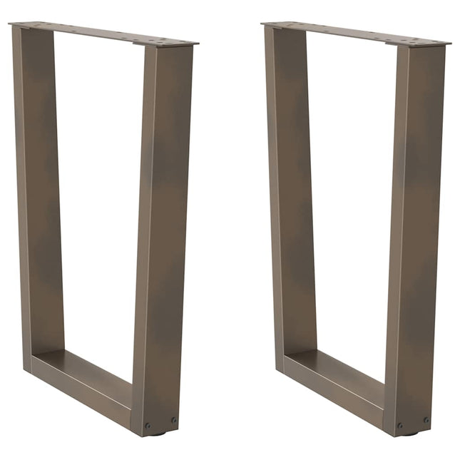 spisebordsben V-formet 2 stk. naturstål 70 x (72-73,3) cm stål