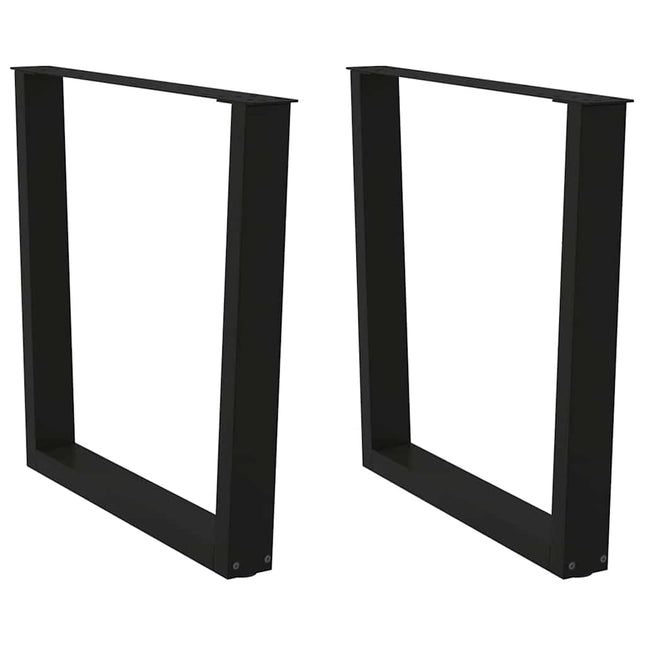spisebordsben V-formet 2 stk. sort 80 x (72-73,3) cm stål