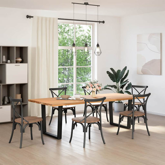 spisebordsben V-formet 2 stk. sort 80 x (72-73,3) cm stål