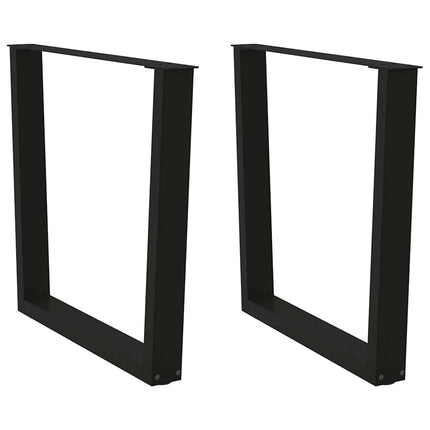 spisebordsben V-formet 2 stk. sort 90 x (72-73,3) cm stål