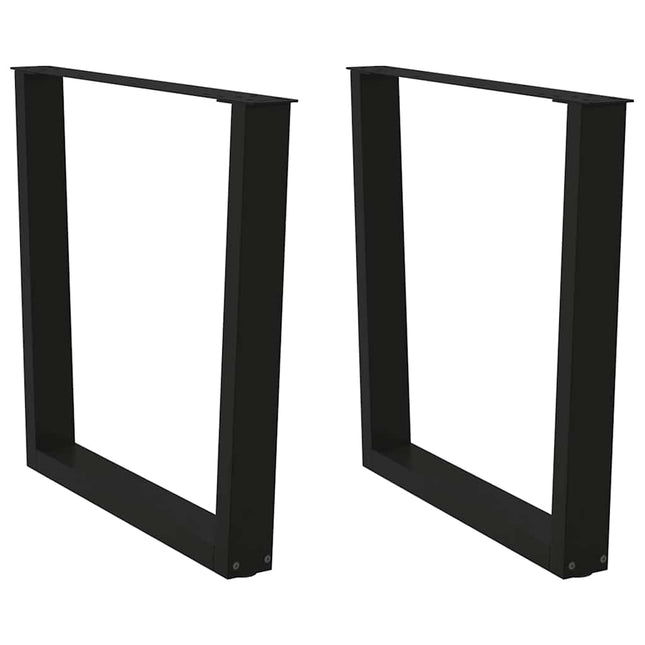 spisebordsben V-formet 2 stk. sort 90 x (72-73,3) cm stål