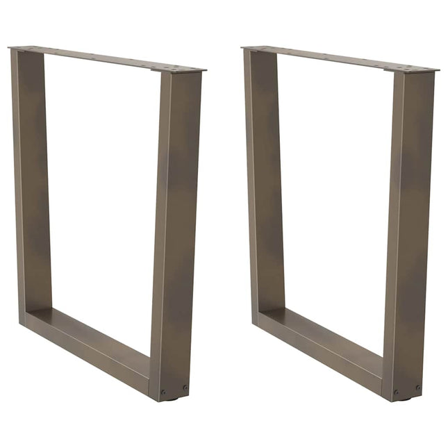 spisebordsben V-formet 2 stk. naturstål 90 x (72-73,3) cm stål
