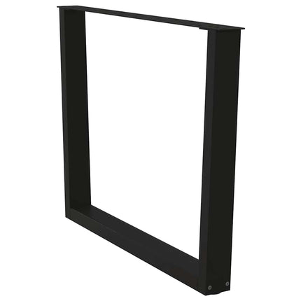 spisebordsben V-formet 2 stk. sort 100x(72-73,3) cm stål
