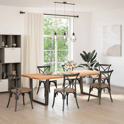 spisebordsben V-formet 2 stk. antracit 100x(72-73,3) cm stål