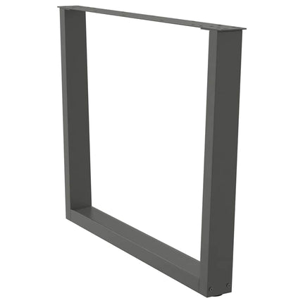 spisebordsben V-formet 2 stk. antracit 100x(72-73,3) cm stål