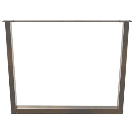 spisebordsben V-formet 2 stk. naturstål 100x(72-73,3) cm stål