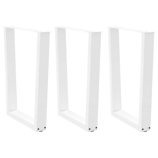 spisebordsben V-formet 3 stk. hvid 70 x (72-73,3) cm stål