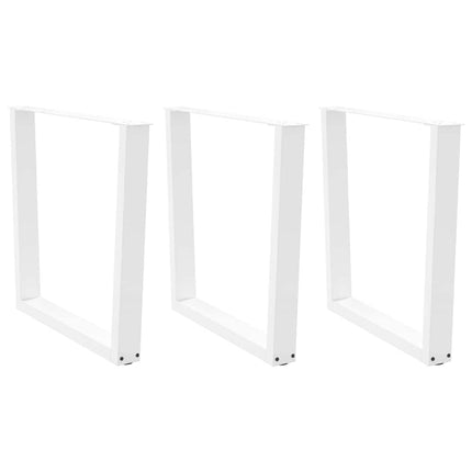 spisebordsben V-formet 3 stk. hvid 80x(72-73,3) cm stål