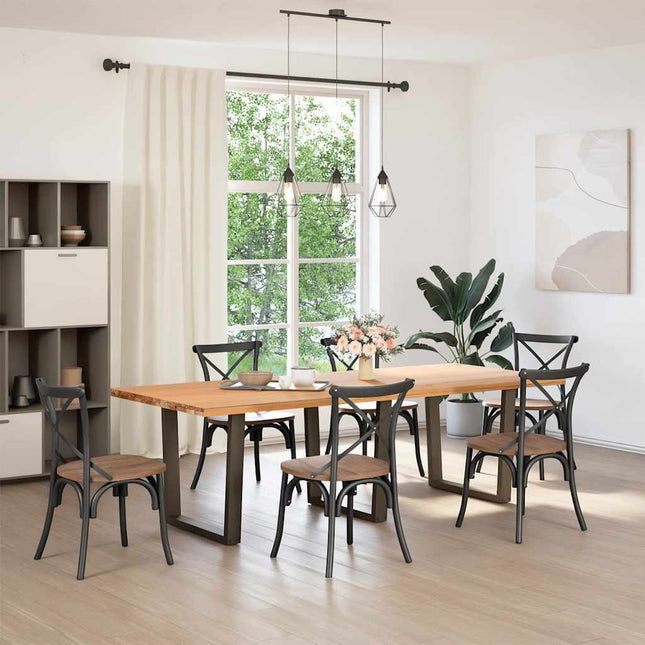 spisebordsben V-formet 3 stk. naturstål 80x(72-73,3) cm stål