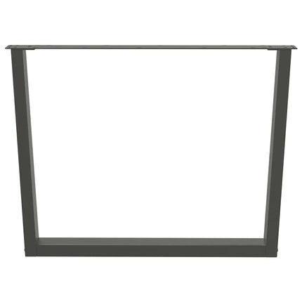 spisebordsben V-formet 3 stk. antracit 100x(72-73,3) cm stål