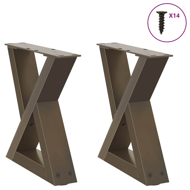 sofabordsben 2 stk. naturstål 40x(30-31,3) cm stål
