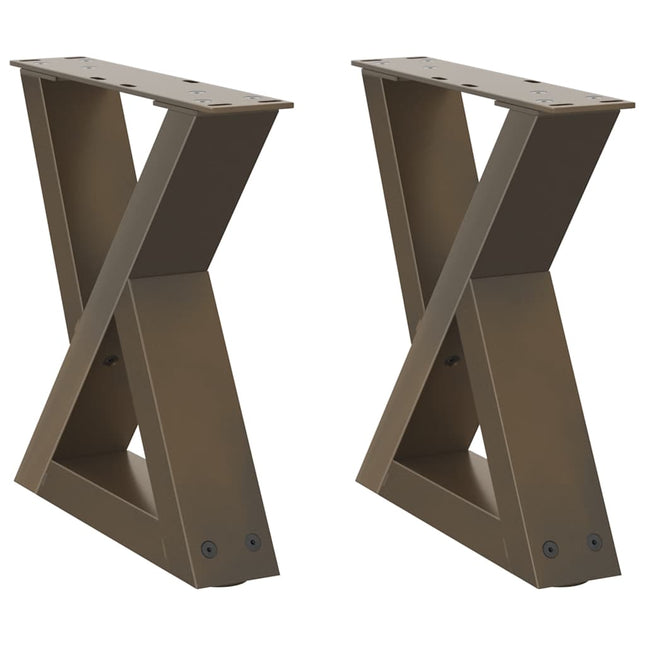 sofabordsben 2 stk. naturstål 40x(30-31,3) cm stål